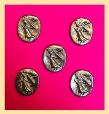 Vintage Set of 5 Angel Pocket Coins Tokens Silver  picture