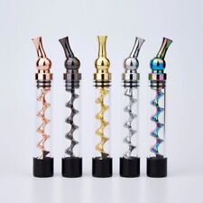 7P Plus Dry Herb Smoking Rotating Metal Tip Twisty Glass Blunt W/ Cleaning Brush picture