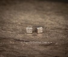GENUINE Muonionalusta Meteorite Cube Stud Earrings #68 picture