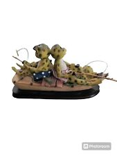 Frog Figurine Resin Boat 3 Fishing Frogs 9