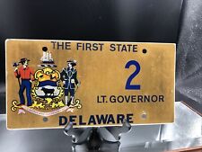 Vintage Delaware Political License Plate Lieutenant Lt. Governor No 2 Gold picture