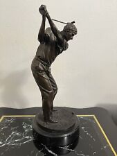 Antique 19 Century Bronze Sculpture Of A Golfer Signed Lobo Fine Mint Condition  picture