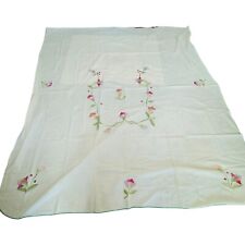 Vintage Handmade Appliqué Floral Summer Topper Blanket Cottage Core Embroidered picture