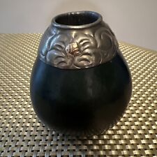 Mate Gourd Argentina Matte Silver Cup Green  picture