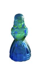 Vaseline Cobalt Glass Figurine  Of Woman UV Glows Green picture