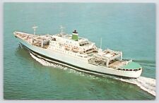 Transportation~Air View Grace Line Liner On The Caribbean~Vintage Postcard picture