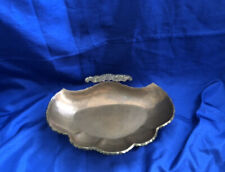 Art Nouveau Style Copper Footed Bowl With Brass Accents Scalloped Edge Vintage picture
