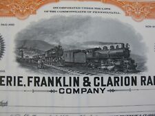 Lake Erie Franklin & Clarion railroad stock certificate LEF&C picture