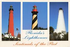 Florida Lighthouses Sentinals of the Past Vintage Multiview Postcard Unposted picture