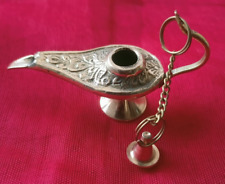 Brass Aladin Genie Oil Lamp Magic LampS Aladdin Chirag Incense Burner Antique 6