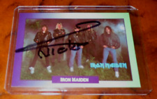 Nicko McBrain drummer signed autographed card Iron Maiden Run to the Hills 666 picture