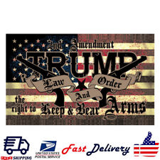 Trump Law & Order 2nd Amendment 2024 President Flag USA America 3x5 Feet MAGA picture