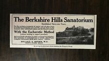 Vintage 1909 The Berkshire Hills Sanatorium Original Ad 721 picture