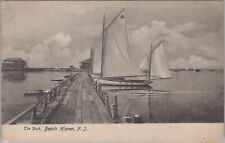 Dock at Beach Haven, New Jersey Sailboats 1906 Postcard picture