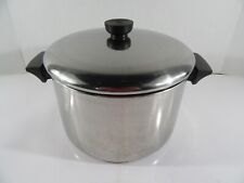 Vintage Revere Ware 1801 6 Quart Stock Pot W/Lid Stainless Steel Tri-Ply Disc picture