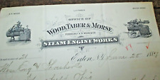 WOOD, TABER & MORSE STEAM ENGINE WORKS JUNE 25 1887 LETTER LETTERHEAD EPHEMERA picture