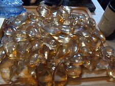 Massive Lot 90+ Light Amber Hanging Crystal Prisims Large 2 1/2