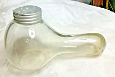 Clothes Sprinkle Bottle Vintage 1940s-1950s Glass Bulb Clear Aluminum Lid Shaker picture