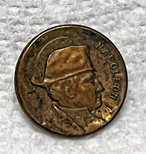 Older Gold Tone Metal Picture Button Napoleon 13/16th picture