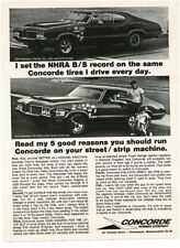 1972 CONCORDE Tires BILL ROBINSON Sets NHRA B/Stock record Vintage Print Ad picture