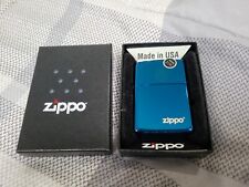 Zippo 20446ZL, High Polish Blue Finish Lighter w Zippo Logo NEW IN BOX picture