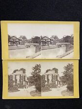 Large Homes On The River Antique Stereoview SV Photo picture