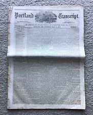 Lot Of 7 Portland Transcripts Newspapers 1854 Different Issues picture