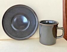 Vintage MCM LAUFFER GOVANCROFT Scotland Brown Stoneware Coffee Cup & Saucer picture