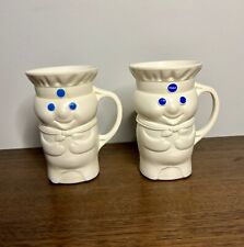 1979 Original Vintage Pillsbury Doughboy Poppin Fresh Plastic Mug Cup Set of 2 picture