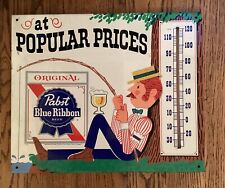 Original Rare 1960's Pabst Blue Ribbon Metal Wall Advertising Thermometer picture