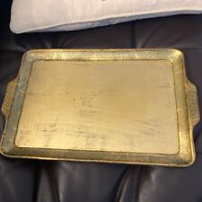 Italian Florentine Style Tole Tray Vintage Green and Gold Gilt 17