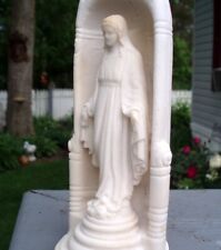 ANTIQUE 1938 BISQUE PORCELAIN VIRGIN MARY STATUE RELIGIOUS LADY OF GRACE picture