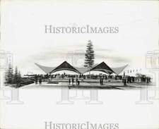1958 Press Photo Drawing of Forest Pavilion for Centennial Exposition in Oregon picture