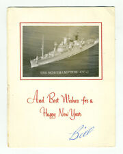 1950s or 1960s? USS Northampton CC-1 Real Photo Inserted in Happy New Year Card picture