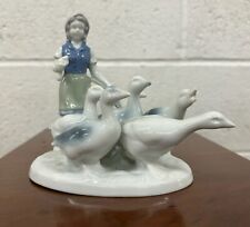 Vintage Gerold Porzellan Porcelain Girl Herding Geese picture