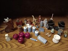 30 pc Lot Hand Painted Wooden Figurines Country Rustic Amish Kitchen Home picture
