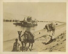 Camel caravan Port Said boat antique photo Arnoux Egypt picture