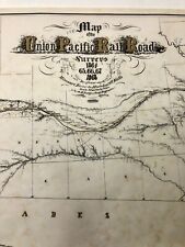 Vintage 1800's Union Pacific Railroad Survey Map Reproduction H. Lambach Train picture