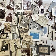Antique Photograph Cabinet Card RPPC CDV Lot Of 50 Children Women Men Variety picture