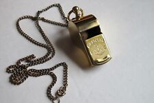 Vintage Official POLICE Whistle - Brass - Made in U.S.A., Original Chain - EX+++ picture