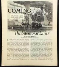 Hiram Maxim Inventor 1932 pictorial ~ Silencer ~ Steam-powered “Silent Airliner” picture