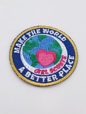 Girl Scouts Make the World a Better Place Earth Heart Badge Patch picture