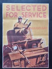 1941 WW2 USA AMERICA SERVICE TANK ARMY SOLDIER WAR TROOPS PROPAGANDA POSTER 828 picture
