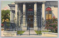 Postcard Gateway to St. Philip's Church Charleston South Carolina picture