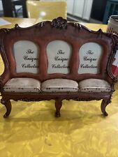 Three Picture Photo Frame Victorian Sofa Vintage Brown picture