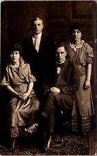 Real Photo Studio Postcard Portrait of Men and Women Family picture