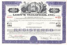 Loew's Theatres, Inc.  - Original Note Certificate -1969 - RM23082 picture