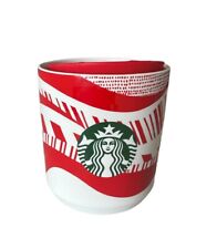 Starbucks Holiday Christmas 2021 Ceramic Coffee Red White Mug with Lid 8oz  picture