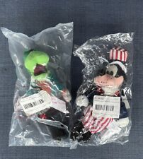 Disney Store Lot of 2 Goofy Bean Bag Plush Goofenstein & Uncle Sam Factory Seal picture