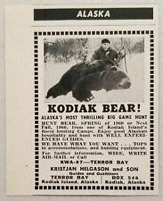 1960 Print Ad Kodiak Bear Hunting Kristjan Helgason & Son Kodiak Island,Alaska picture